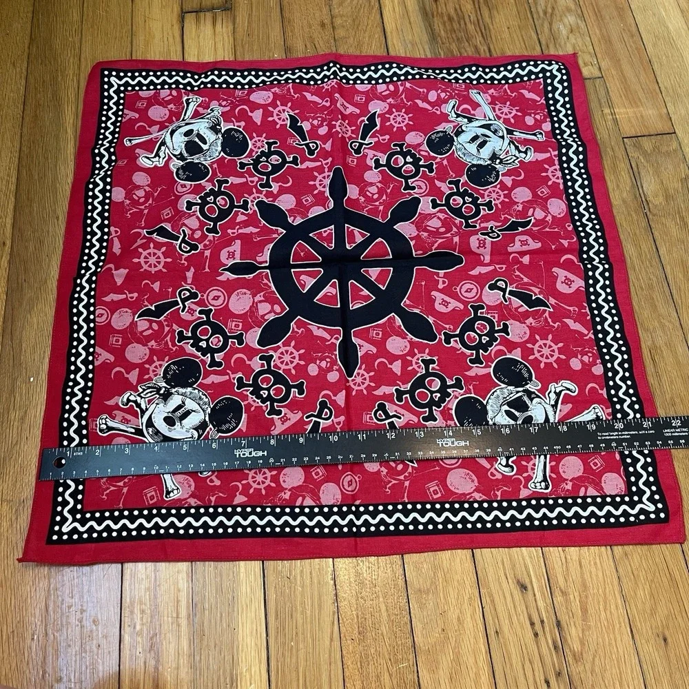 Disney Bandanna Pirates Caribbean Cruise Mickey Minnie Red Bandana Costume